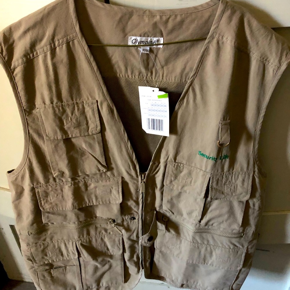 OlympinA Fly Fishing Vest Tan NWT XL